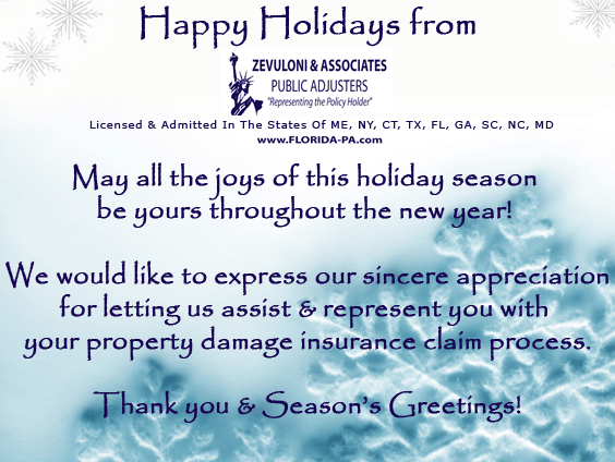 Happy Holidays from Zevuloni &amp; Associates